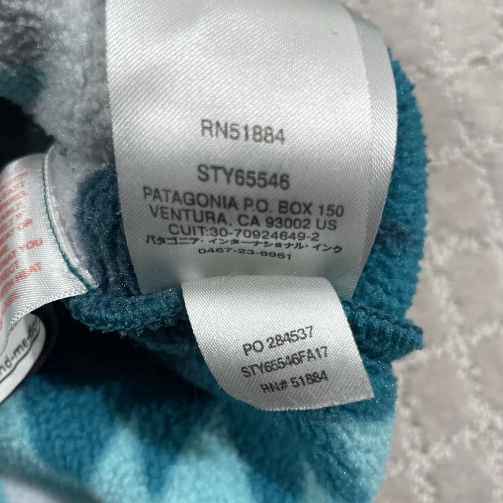 Patagonia Synchilla Snap T Youth XL Blue Geometric Aztec‎ Fleece Jacket